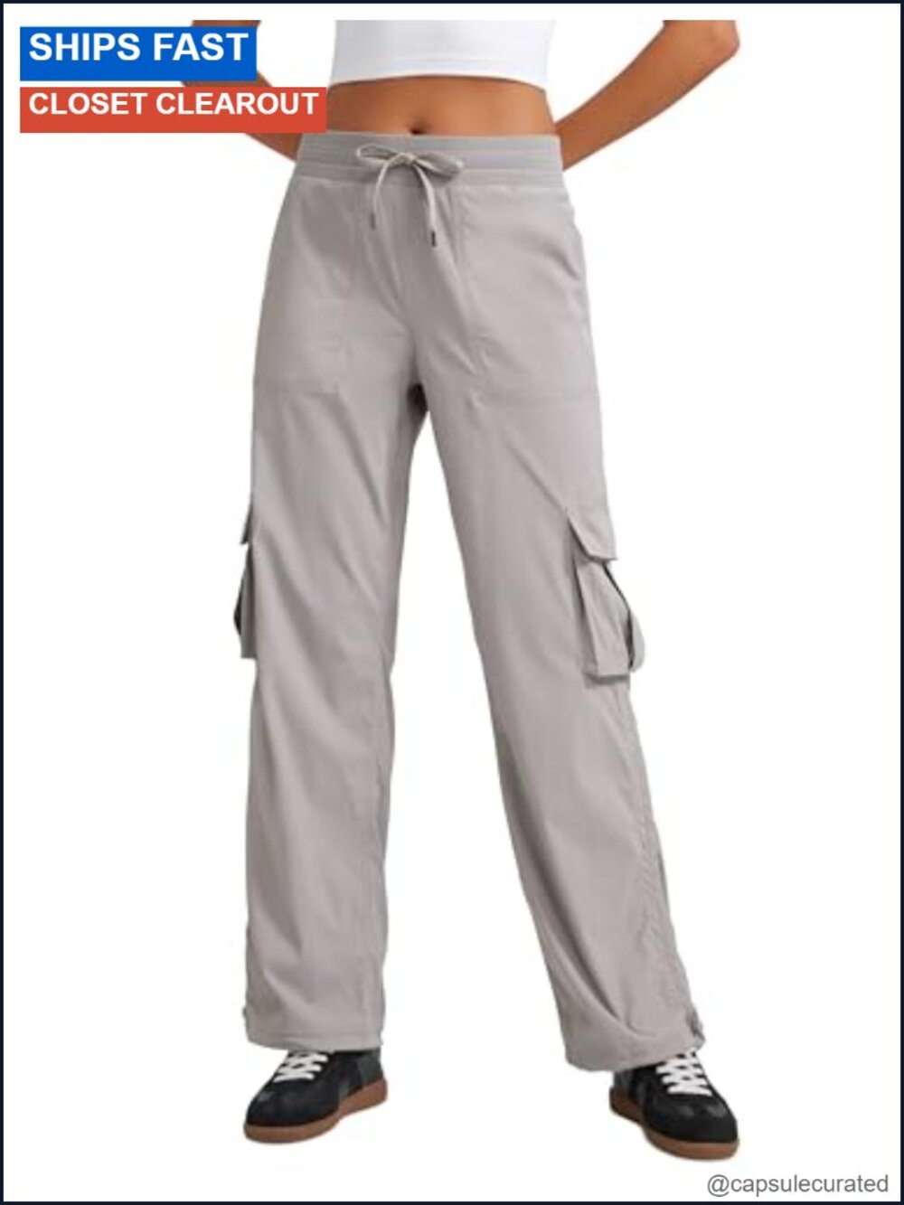 Cargo Joggers Women Lightweight Quick Dry Drawstring 30 Inseam